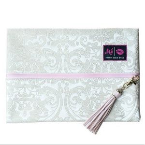 NWT Large Makeup Junkie Ivory Bridal Cosmetic Bag